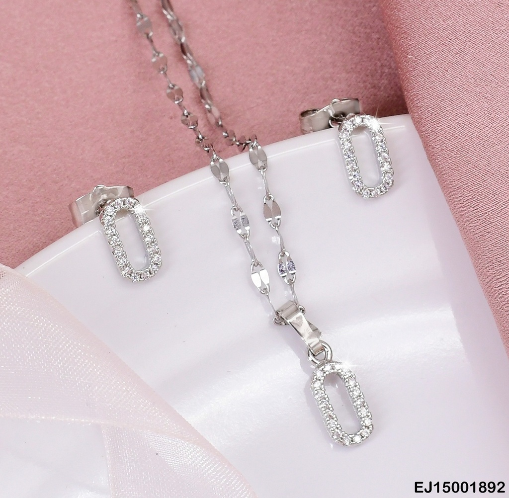 JUEGO  PLAT."0" C/ZIRCONIAS SE237-144