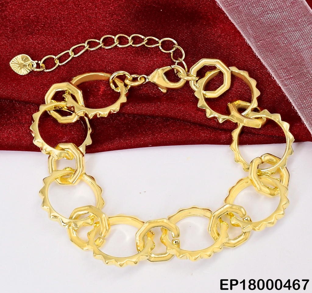 PULSERA ESLABONES CIRCULARES C/PUNTAS