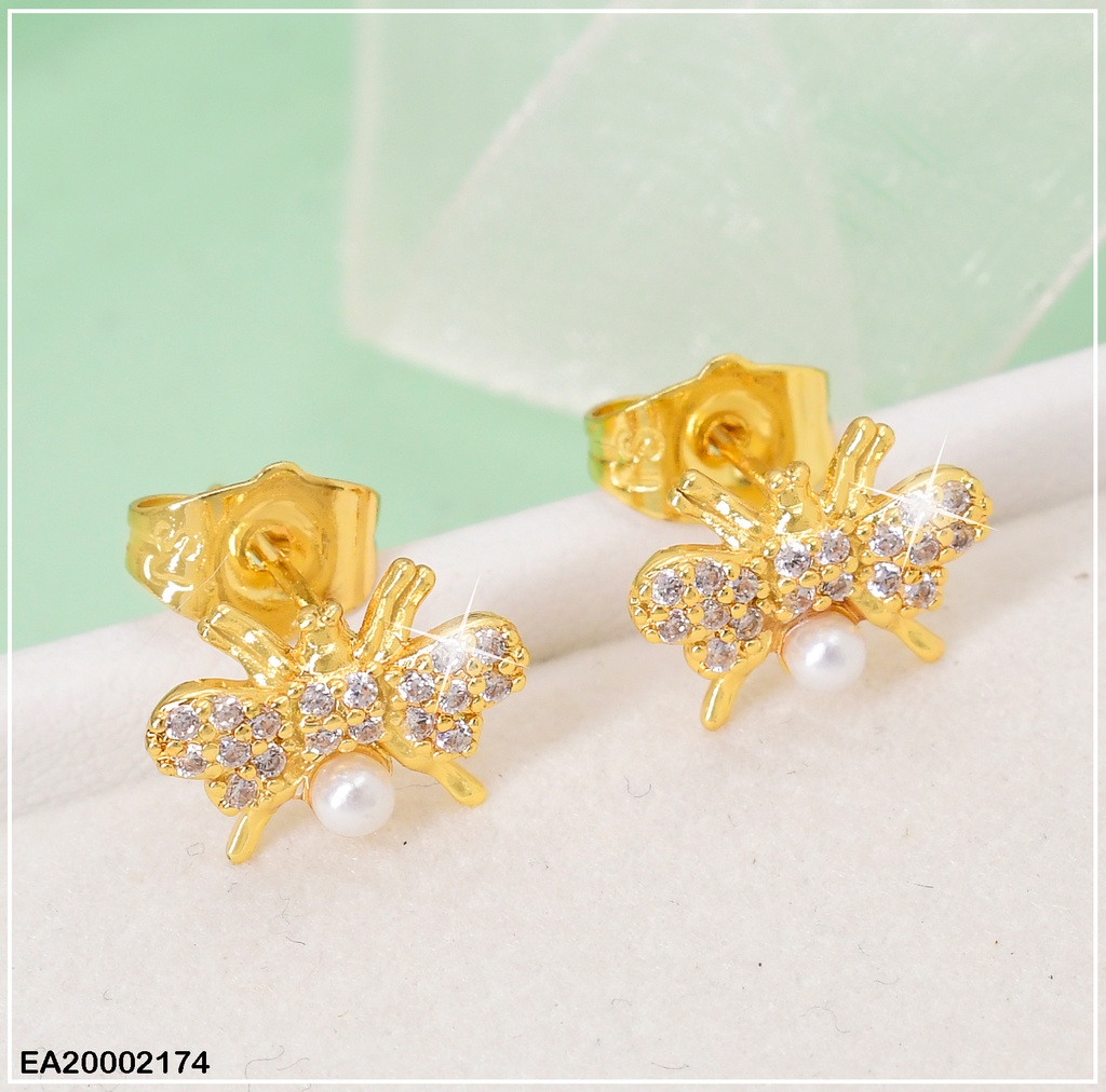 ARETES MARIPOSA PERLITA CENTRO