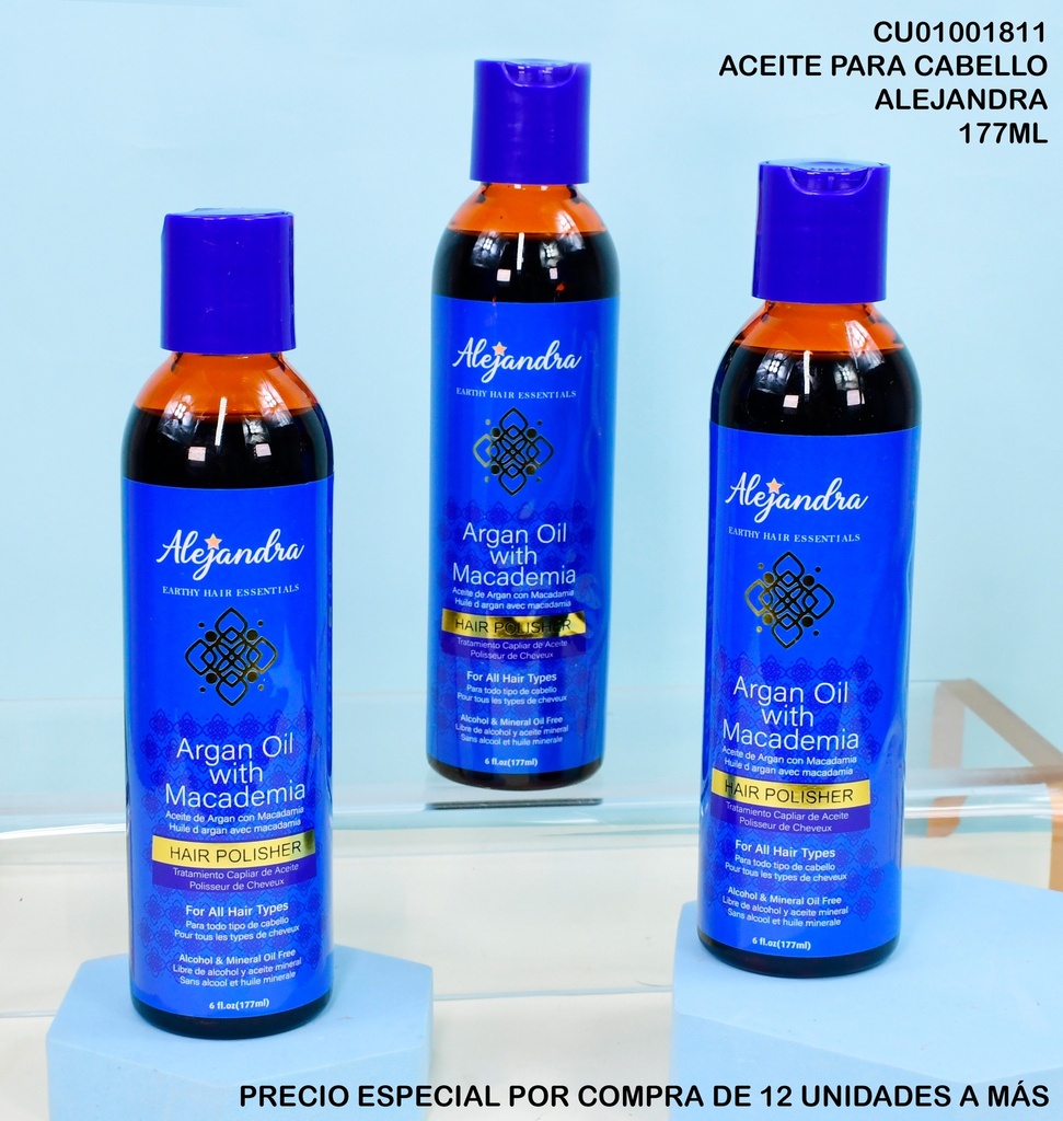 GOTA ALEJANDRA P/CABELLO 180ML ARGAN C/MAC.ALJ-02