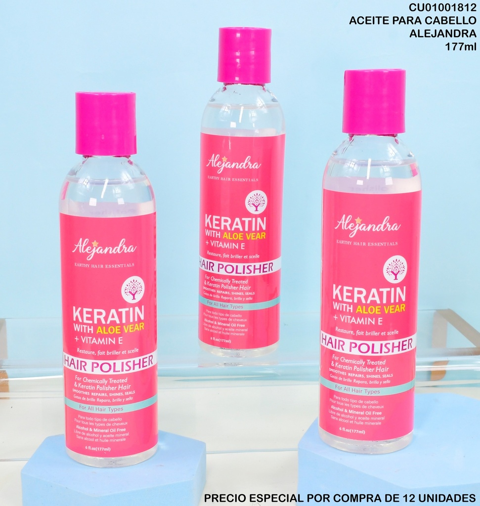 GOTAS ALEJANDRA P/CABELLO KERATINA C/ALOE 180ML AL-J-01