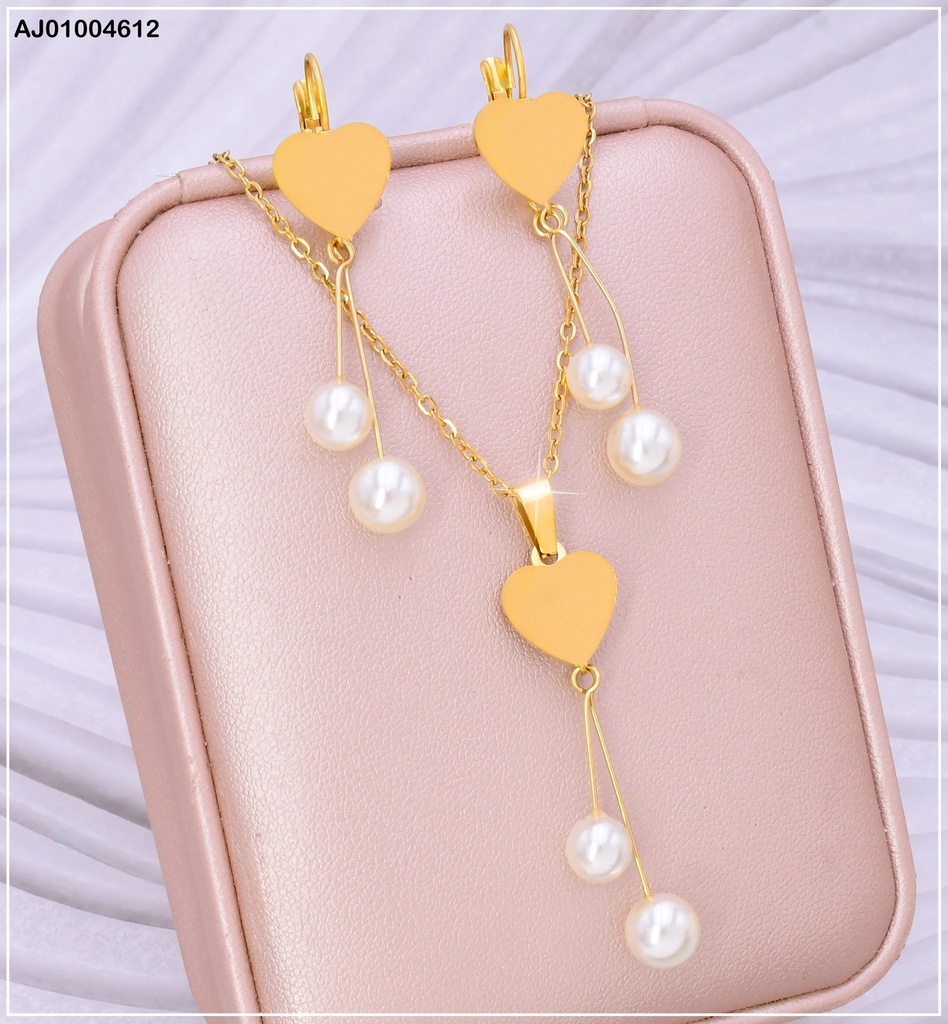 JUEGO ARETES LARGOS CORZN PERLAS #077183-W47 (NPE2025)