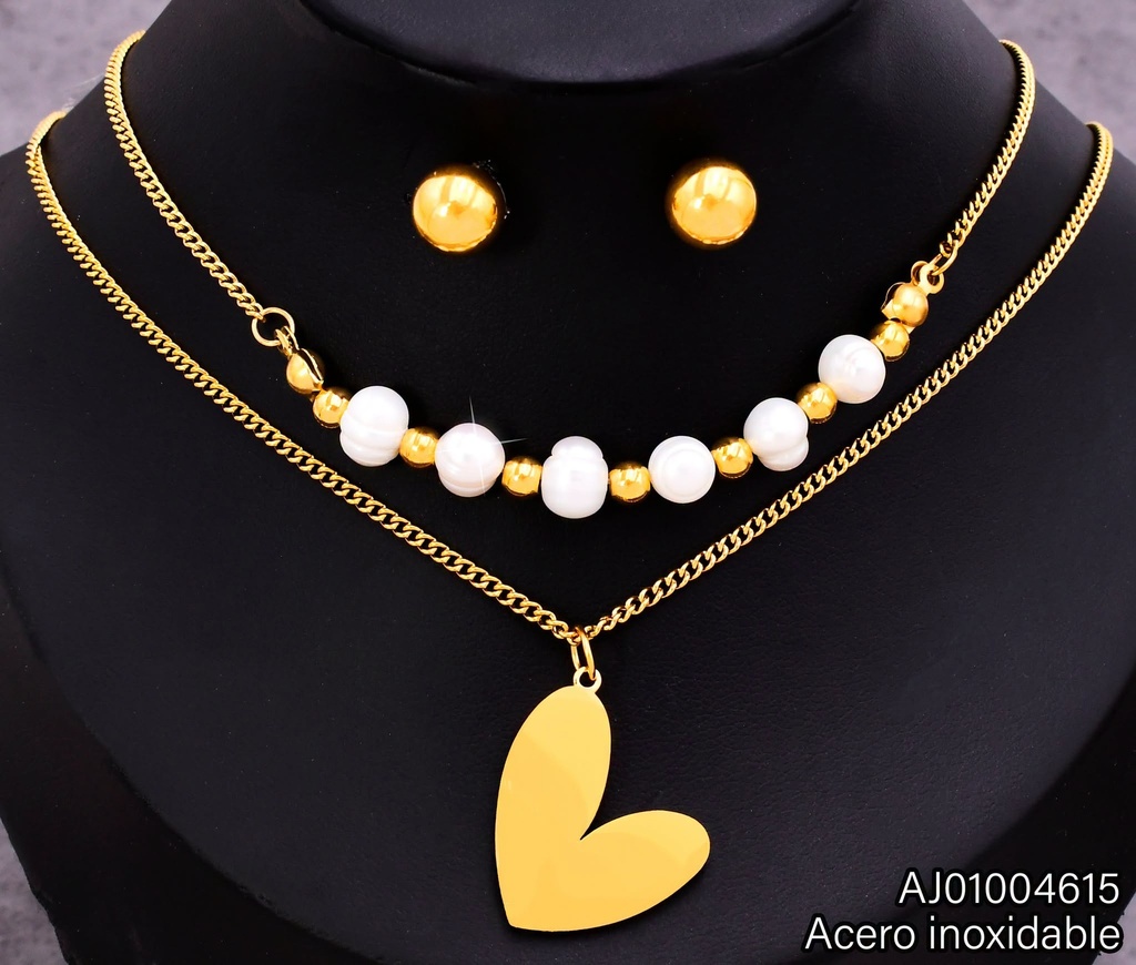 JUEGO ARET. ESFERA CAD. DOBLE PERLA CORZN #075836-171 (NPE2025)
