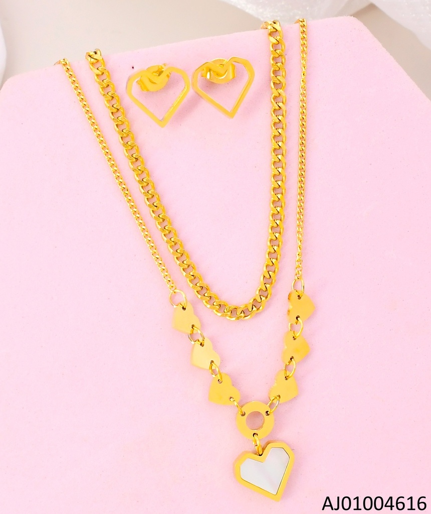 JUEGO ARETES CROQUI CAD. DOBLE CORZN #077813-W74 (NPE2025)