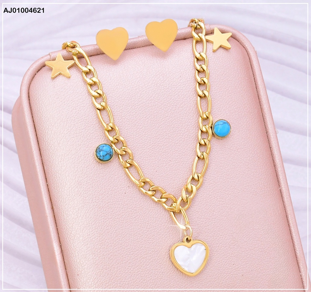JUEGO ARETES DIJE CORZN CAD. 3 EN 1 #075214-W12 (NPE2025)