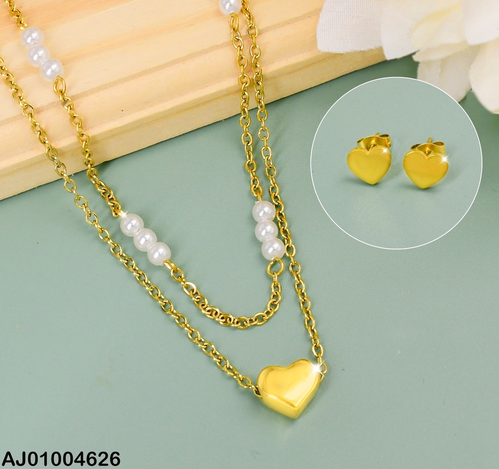 JUEGO CORAZON PERLITAS CAD. DOBLE #075864-171 (NPE2025)