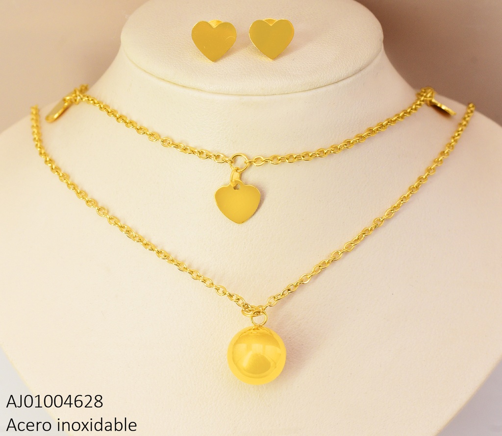 JUEGO ARETES CORZN CAD. DOBLE ESFERA #075854-171 (NPE2025)