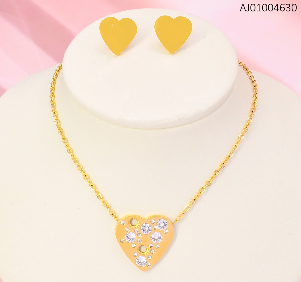 JUEGO ARETES DIJE PLACA CORZN CON ZIRC. #077788-054 (NPE2025)