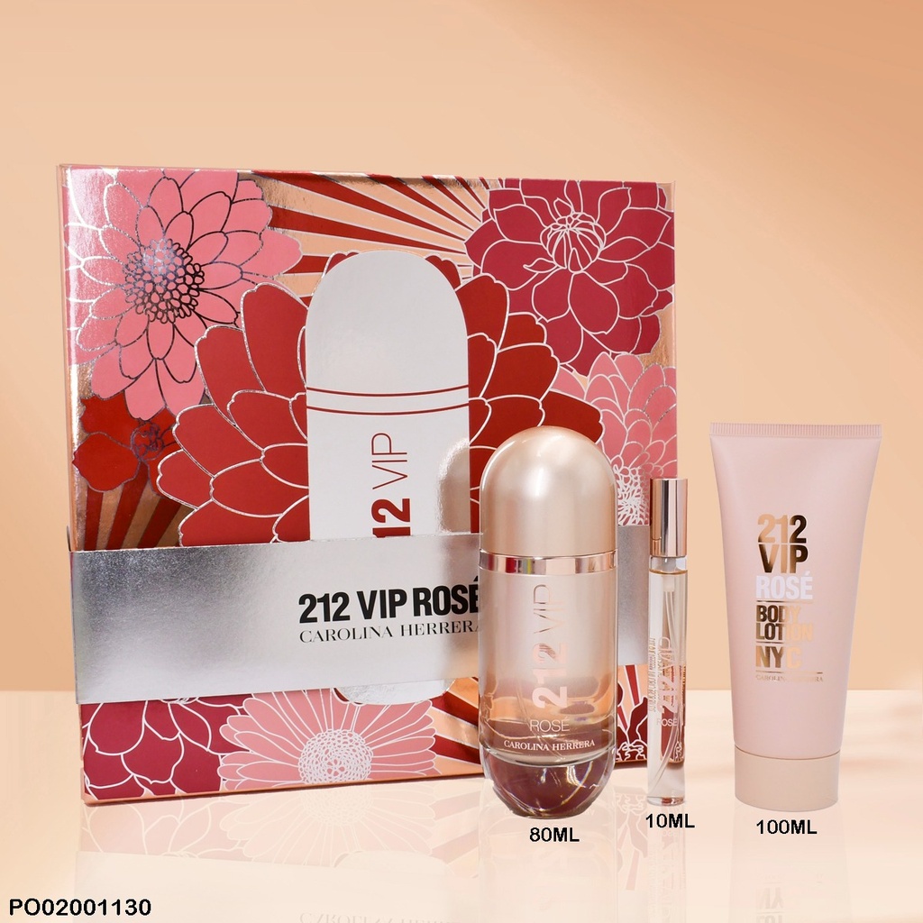 ESTUCHE PERFUMES 212 VIP ROSÉ CAROLINA HERRERA 3PCS