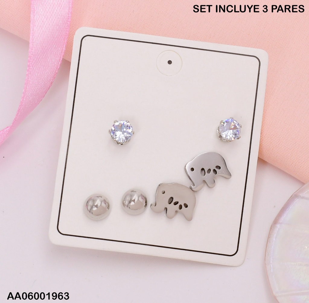 PAQ. DE 3 PARES PLATD. ELEFANTE-ZIRC. MEDIAPELOTA. #0745492-W07
