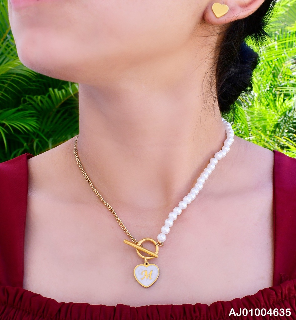JUEGO CORAZONES CAD.TIFFANY PERLAS CIERRE ∅ "M" (NPE2025)