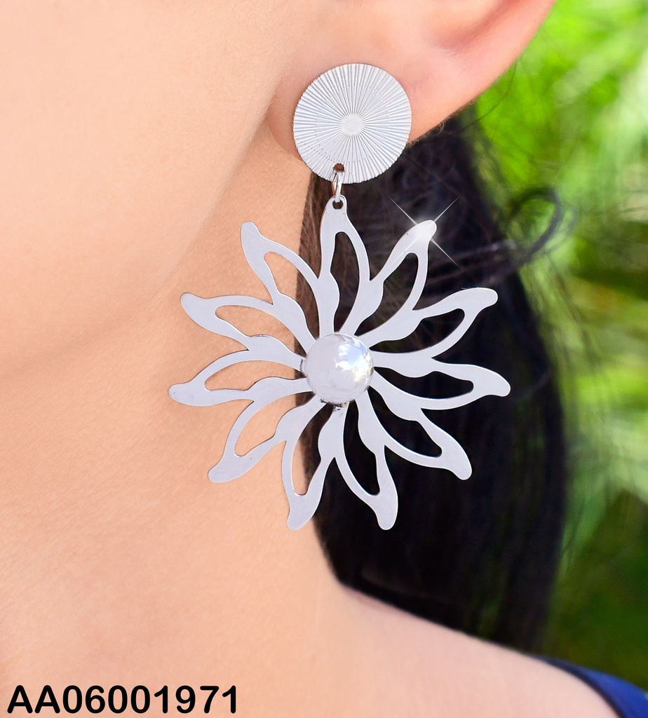 ARETES PLATD. ESPIRAL FLOR #0742592-054