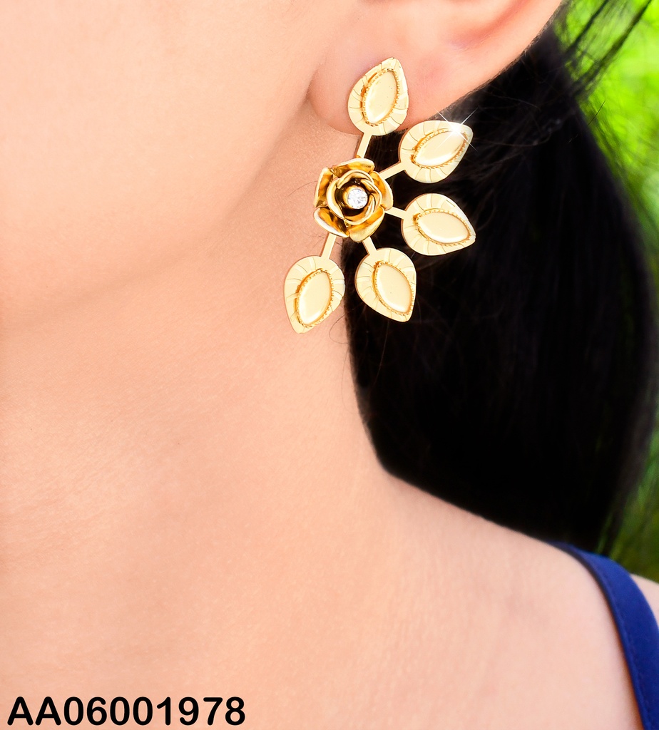 ARETES 5 HOJAS FLOR ZIRC. #0742731-054