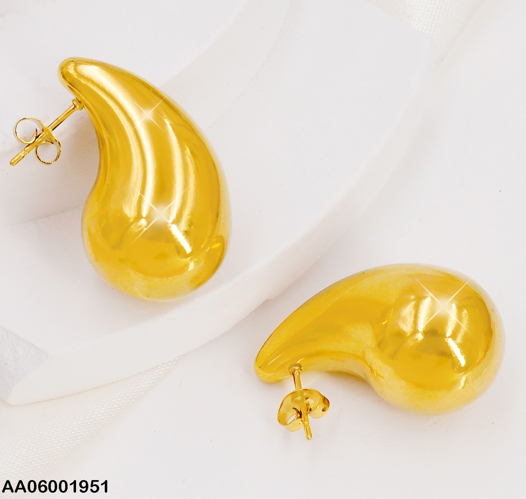ARETES GOTA DORADA LISA