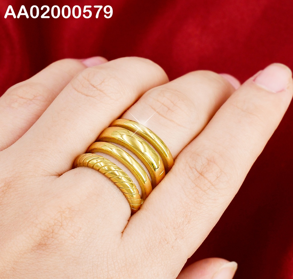 ANILLO 4 LINEAS HORIZONTALES GRABADOS/LISOS-FINO-MED.