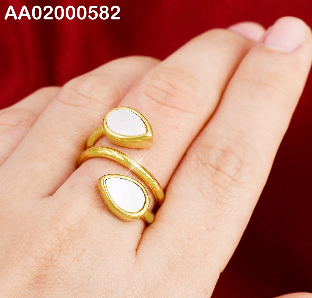 ANILLO PETALO NACAR/LINEA DOR./PETALO NACAR