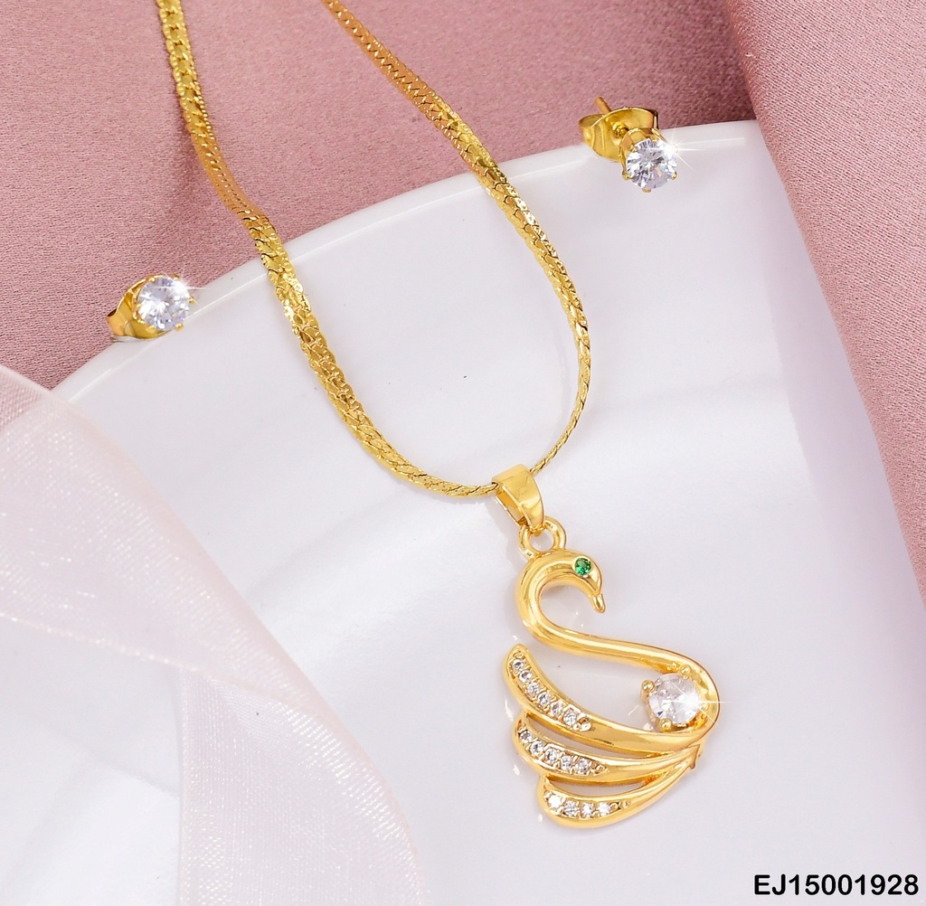 JUEGO ZIRCONIAS RD PEQ. DIJE:CISNE C/ZIRCONIAS CAD.M