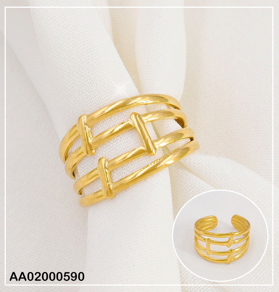 ANILLO 4 LINEAS | - | ENTRELAZADO # RA013-20