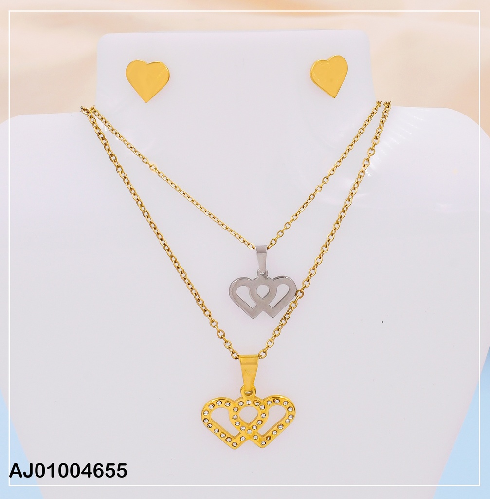 JUEGO CAD. DOBLE 2 CORAZONES # 0747031-W12 (NPE2025)