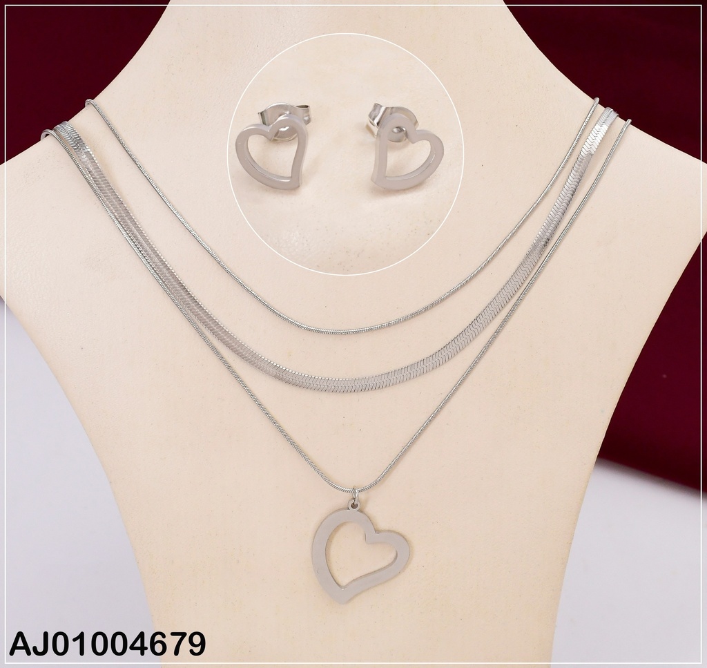 JUEGO PLATD. 3 CAD CORAZON # 0743412-171