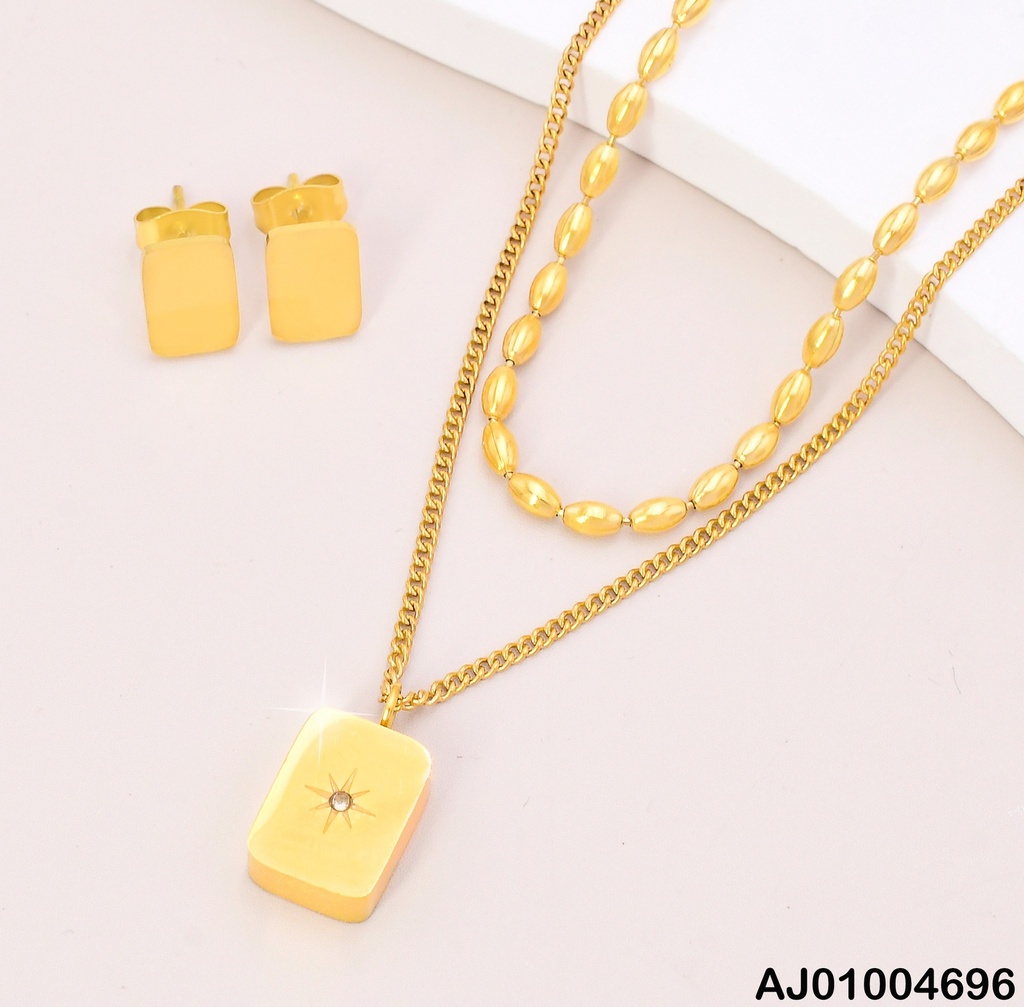 JUEGO RECTANGULO VERTICAL DOBLE CAD.DIJE SOL ZIRC. (NPE2025)