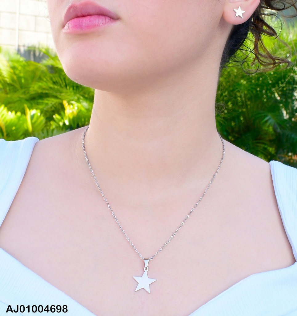 JUEGO PLAT. PLACA ESTRELLA LISA CADENA TRADICIONAL