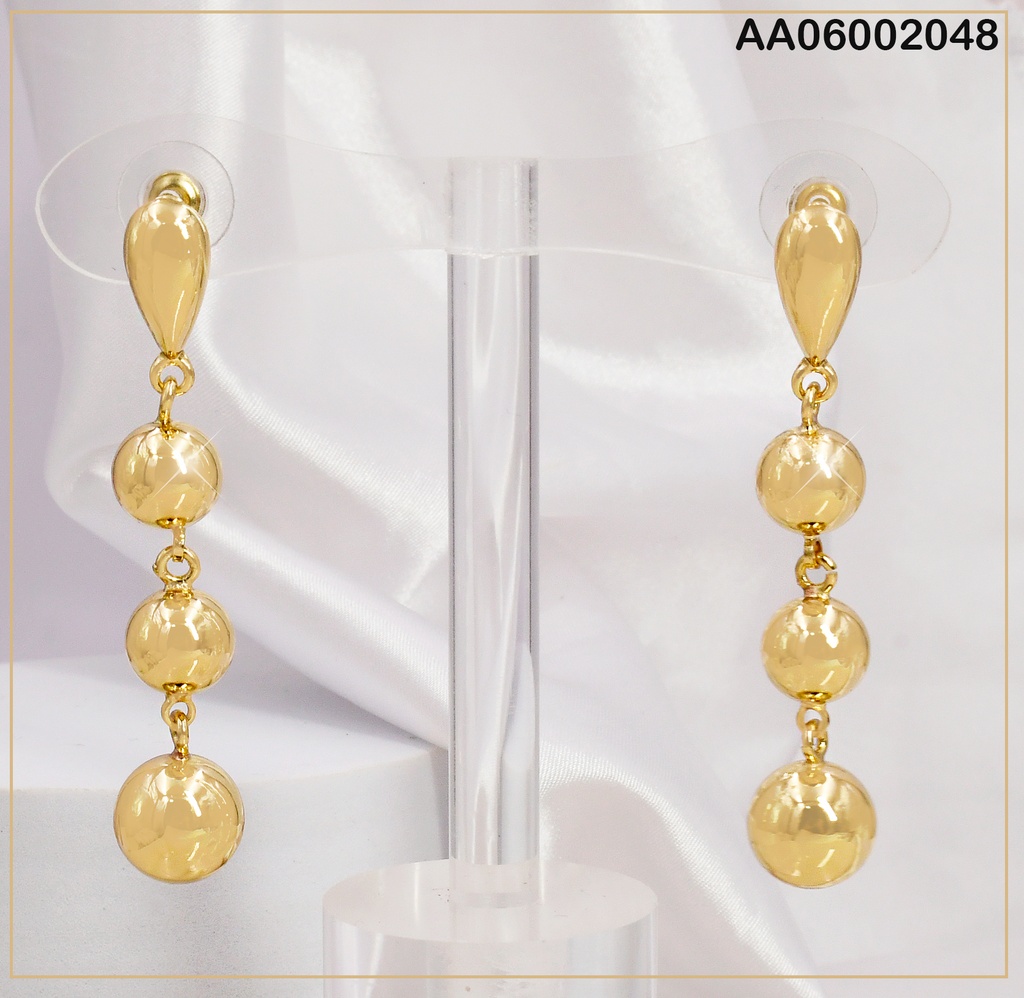 ARETES GOTITA C/3 PELOTAS VERTICALES COLGANTES