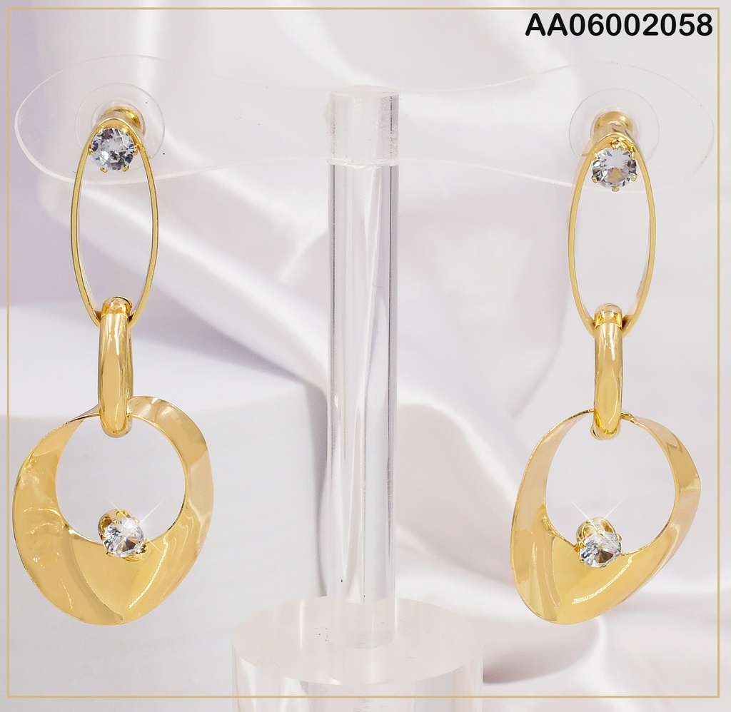 ARETES OVALO ANCHO C/ZIRC.RD/"O"/RD C/ZIRC RD