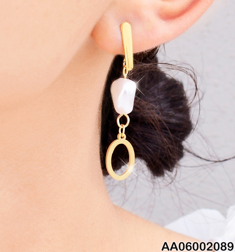 ARETES I PERLA CULTIVADA ELIPSE VERTICAL # 076002-W130
