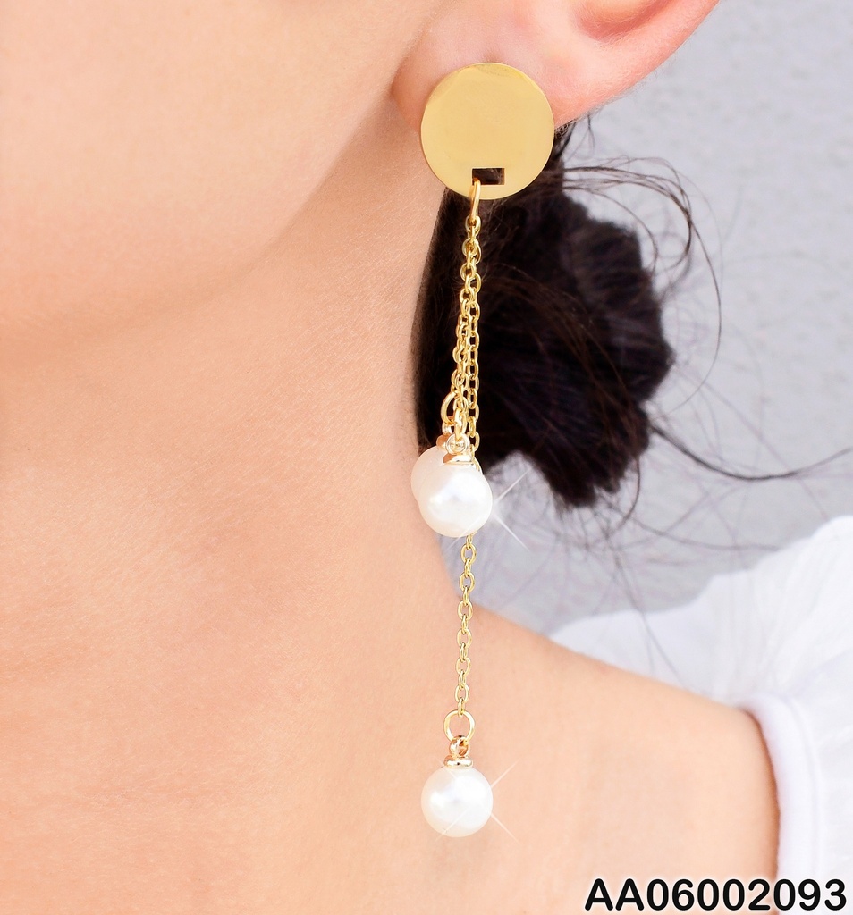 ARETES O PLACA 3 LINEAS CAD. PERLA # 075968-W130