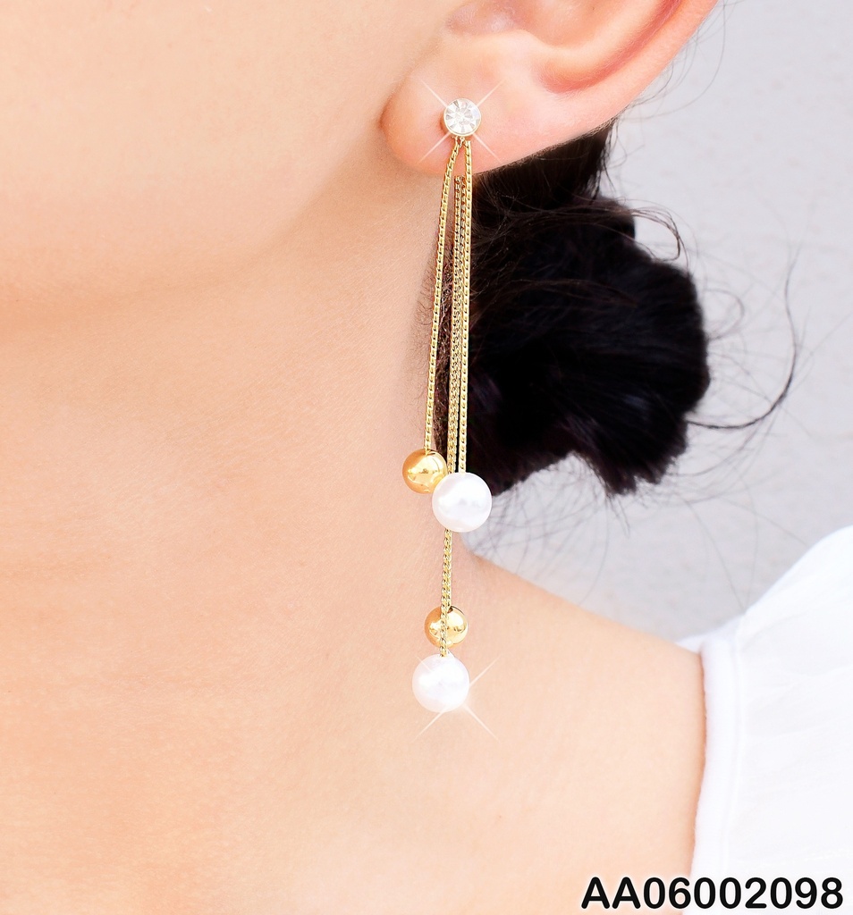 ARETES ZIRC. LINEAS PERLA PELOTA # 0742741-054