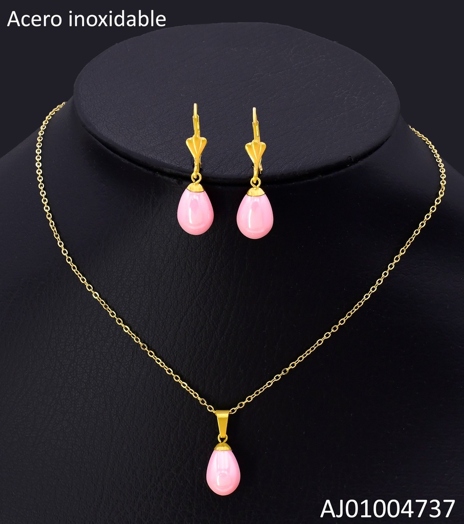 JUEGO GOTA ROSA ARETE COLGANTE # 075305-W12