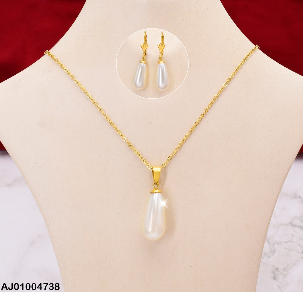 JUEGO GOTA CREMA ARETES COLGANTE # 075313-W12