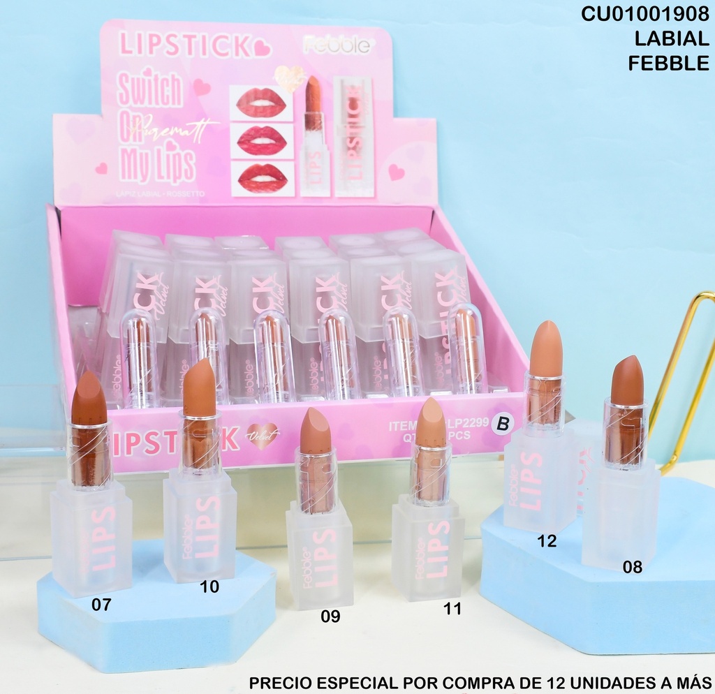 LABIAL VELVET FEBBLE USHAS TONOS SURTD. # LP2299B