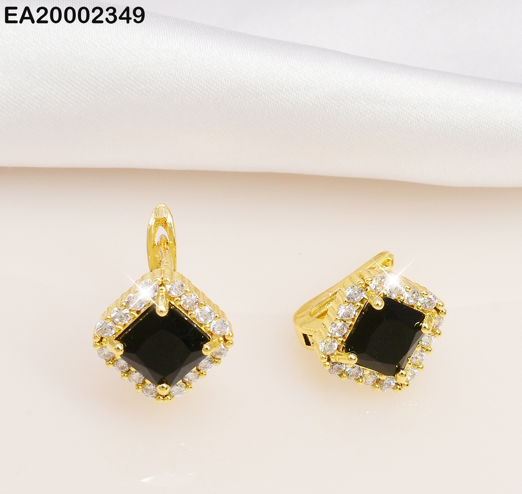ARETES ROMBO NEGRO ZIRCONIA # EE406-10