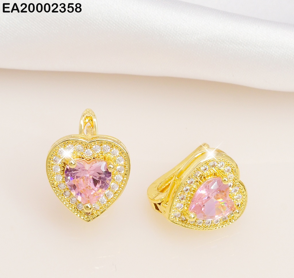 ARETES CORAZON ROSA ZIRCONIA # EE419-10