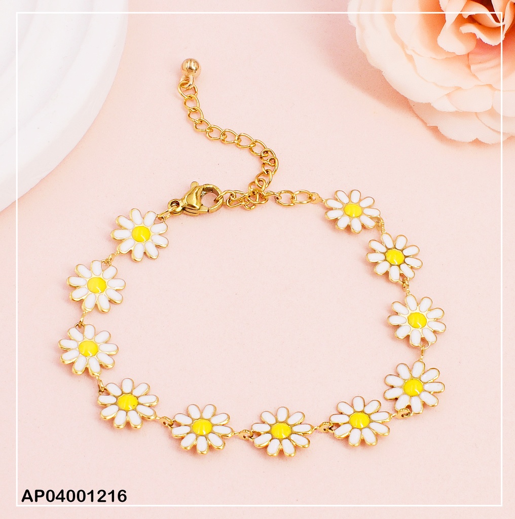 PULSERA FLORES MARGARITAS #BA101-5
