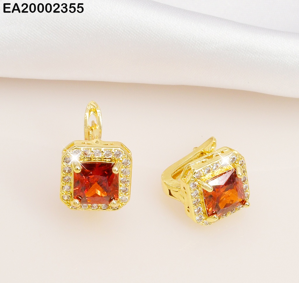 ARETES ROJOS ZIRCONIAS # EE410-10