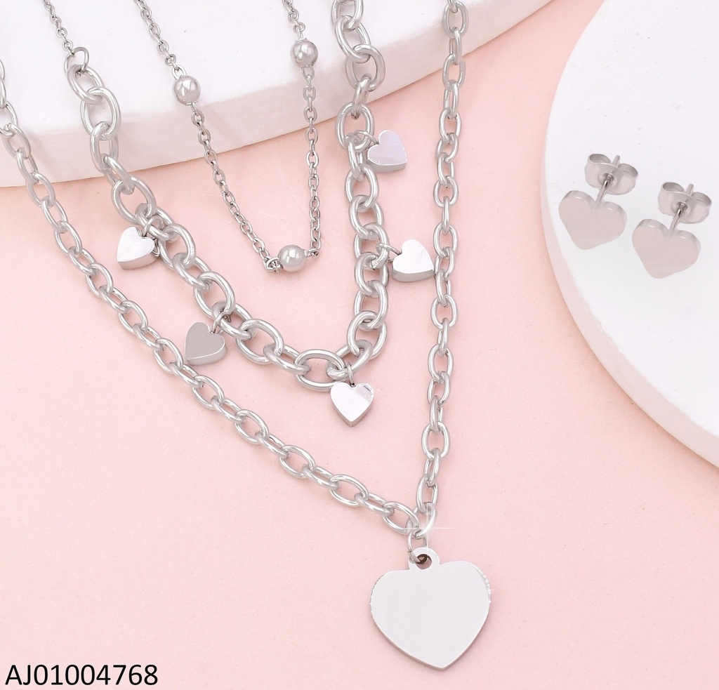 JUEGO PLAT. TRIPLE CAD.PLACA CORAZON/PELOTITAS