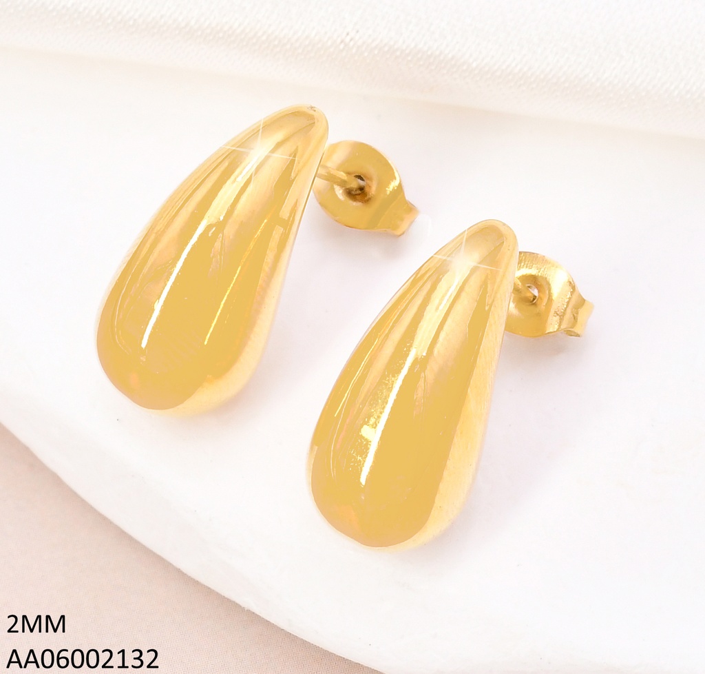ARETES PEQUEÑOS GOTA LISA DORADA L.2MM(0808691-W130)