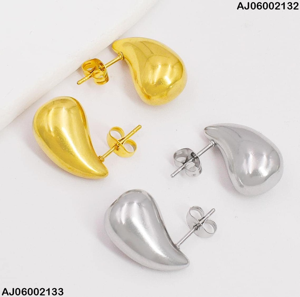 ARETES PEQUEÑOS GOTA LISA PLATEADA L.2MM