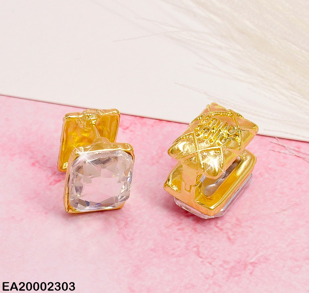 ARETES HUGGIES RECTANGULO ZIRCONIA # EE326-5 (NPE2025)