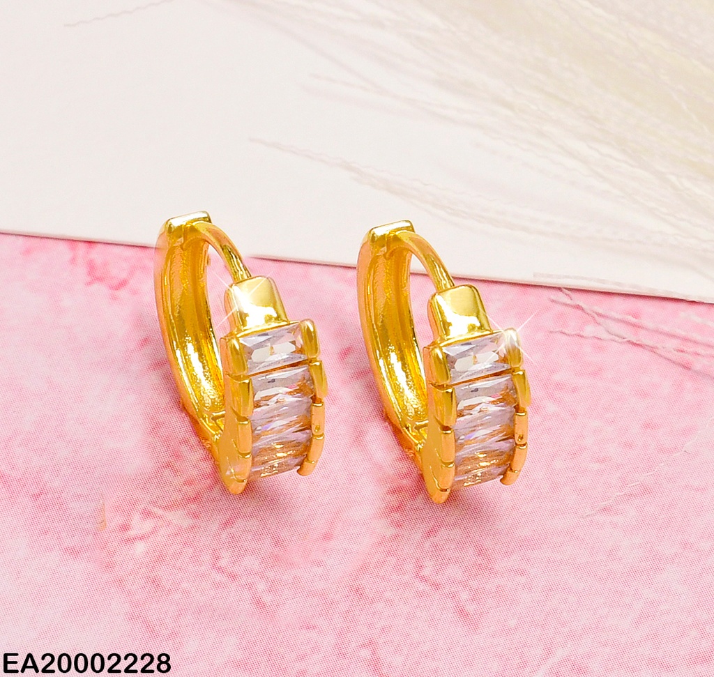 ARETES HUGUIES RD.ZIRCONIA RECT.HORIZ. # EE401-10