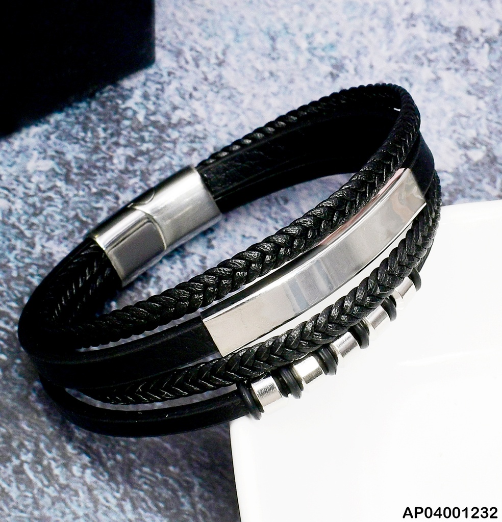 PULSERA PLATD. 4 LINEAS PLACA  I⬜I⬜I⬜I⬜I⬜I #VD081585-005