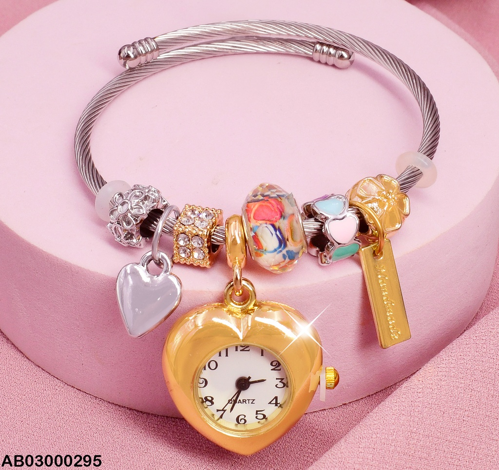BRAZALETE RELOJ DORAD. CUBO. PLACA # 004P7512-100