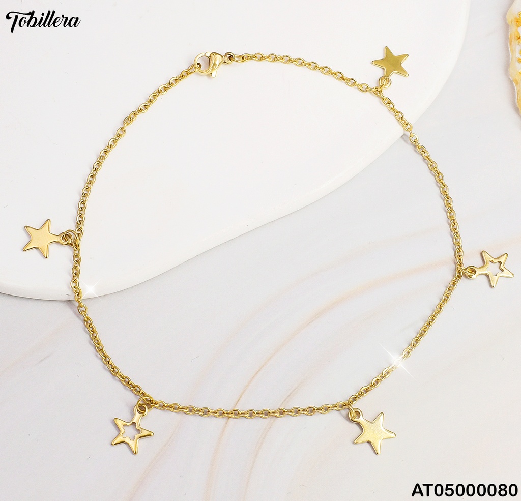 TOBILLERA ESTRELLA HUECA/PLACA # 012M9999-100