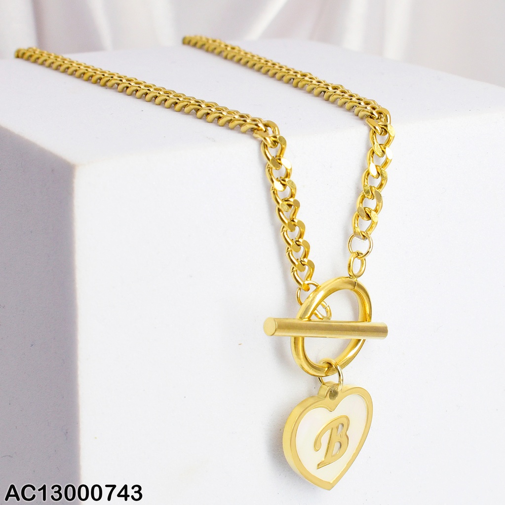 CADENA MARTILLADA DIJE CORAZON INICIAL (B) 080268B