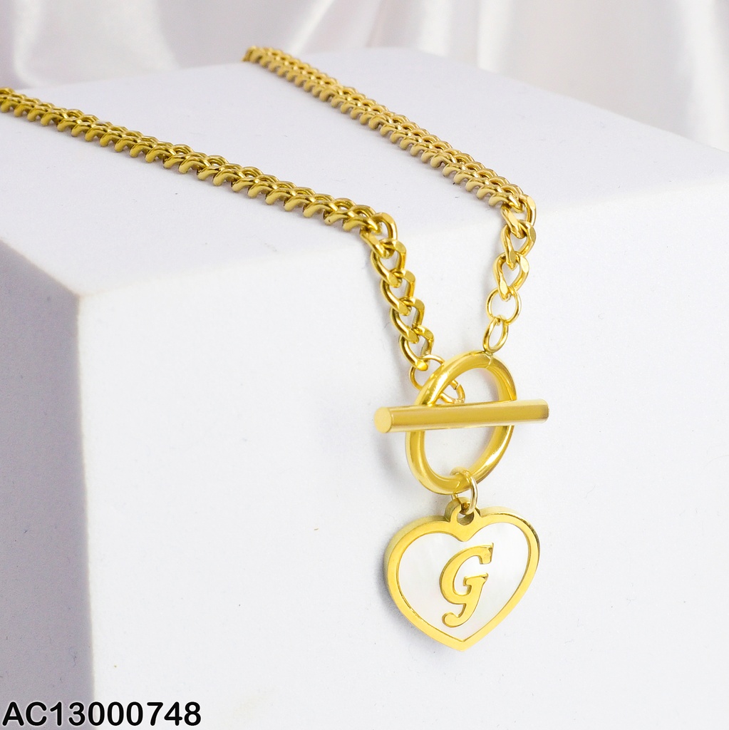 CADENA MARTILLADA DIJE CORAZON INICIAL (G) 080273G