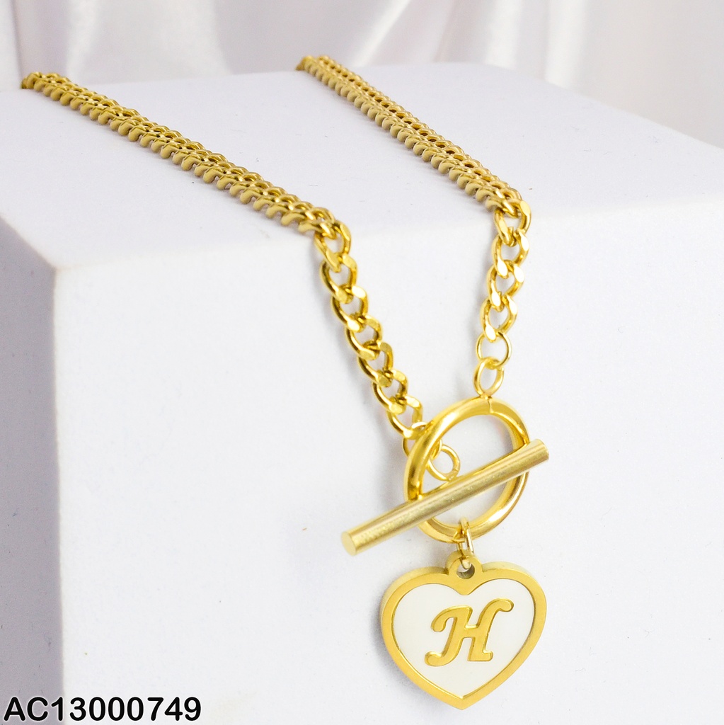 CADENA MARTILLADA DIJE CORAZON INICIAL (H) 080274H
