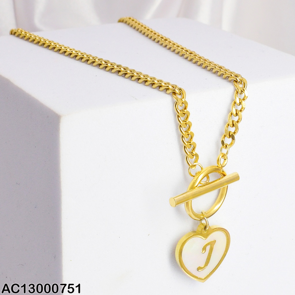 CADENA MARTILLADA DIJE CORAZON INICIAL (J) 080276J